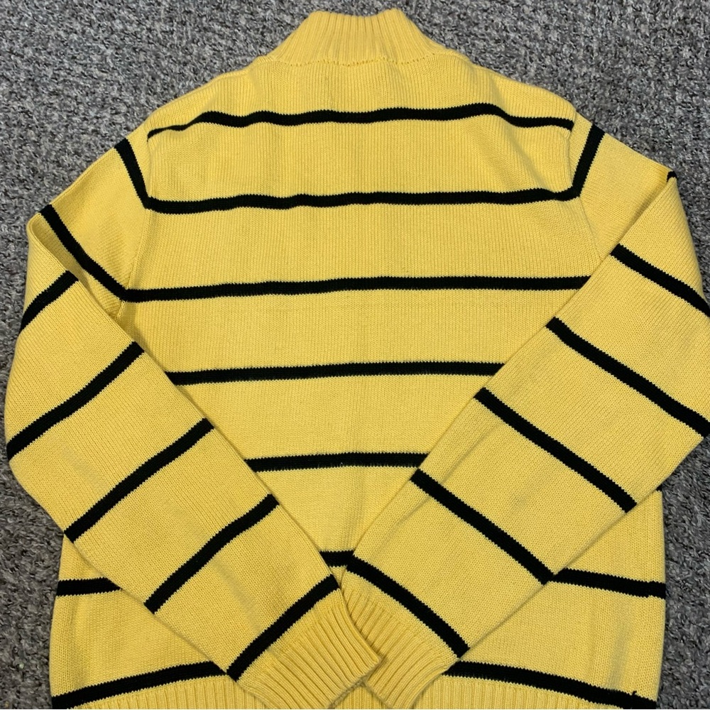 Polo Ralph Lauren VTG Quarter Zip Pullover Striped Cotton Sweater - Picture 12 of 13